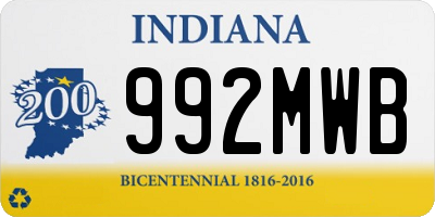 IN license plate 992MWB