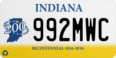 IN license plate 992MWC