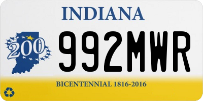 IN license plate 992MWR