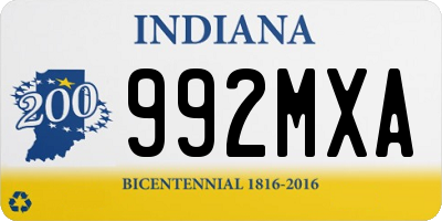 IN license plate 992MXA