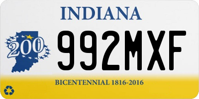 IN license plate 992MXF