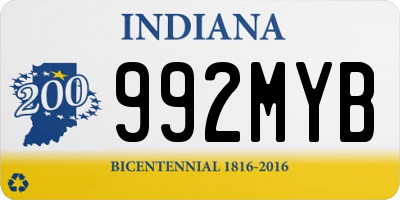 IN license plate 992MYB