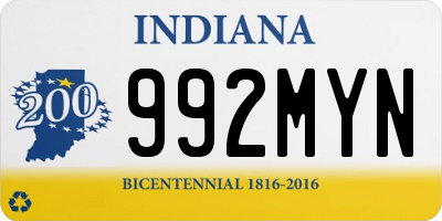 IN license plate 992MYN