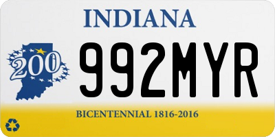 IN license plate 992MYR