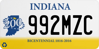 IN license plate 992MZC