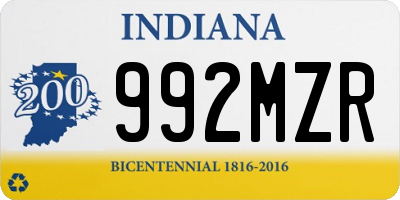 IN license plate 992MZR