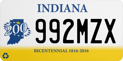 IN license plate 992MZX