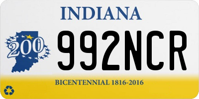IN license plate 992NCR