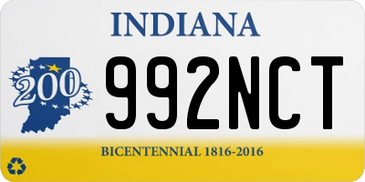 IN license plate 992NCT