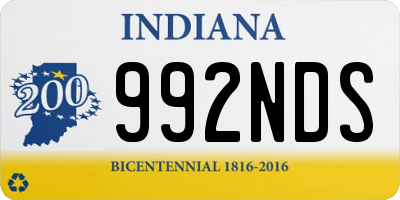 IN license plate 992NDS