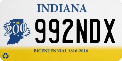 IN license plate 992NDX