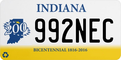 IN license plate 992NEC