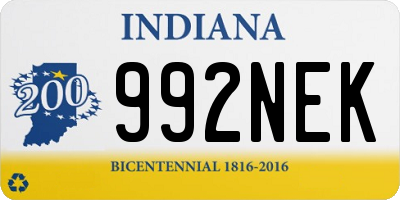 IN license plate 992NEK