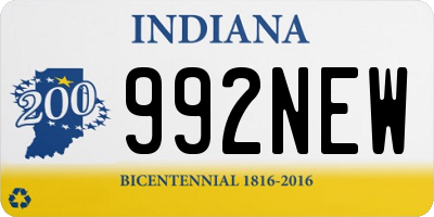 IN license plate 992NEW