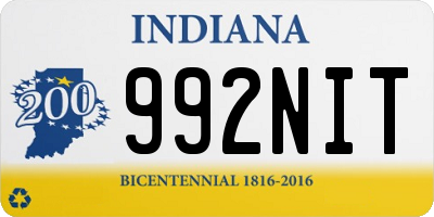 IN license plate 992NIT