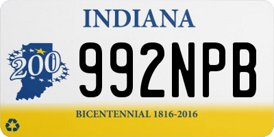 IN license plate 992NPB