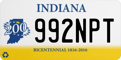 IN license plate 992NPT