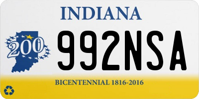 IN license plate 992NSA