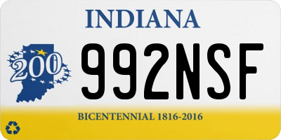 IN license plate 992NSF