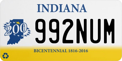 IN license plate 992NUM