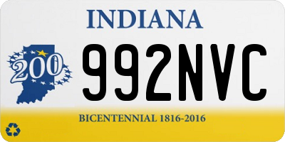 IN license plate 992NVC