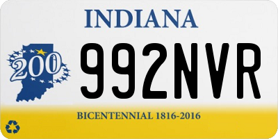 IN license plate 992NVR