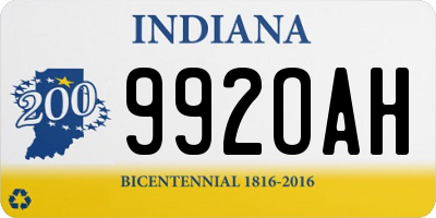 IN license plate 992OAH