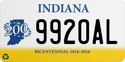 IN license plate 992OAL