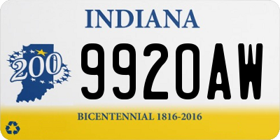 IN license plate 992OAW