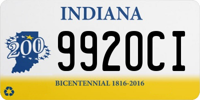 IN license plate 992OCI