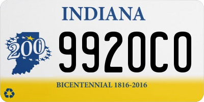 IN license plate 992OCO