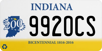 IN license plate 992OCS