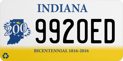 IN license plate 992OED