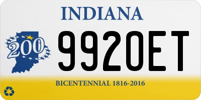 IN license plate 992OET