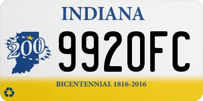 IN license plate 992OFC