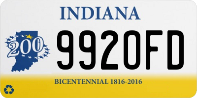 IN license plate 992OFD