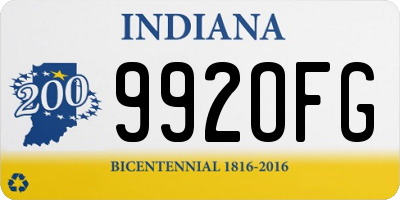 IN license plate 992OFG