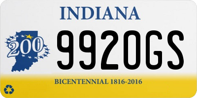 IN license plate 992OGS