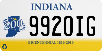 IN license plate 992OIG
