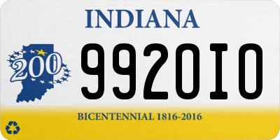 IN license plate 992OIO