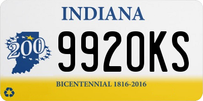 IN license plate 992OKS