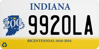 IN license plate 992OLA