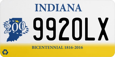 IN license plate 992OLX