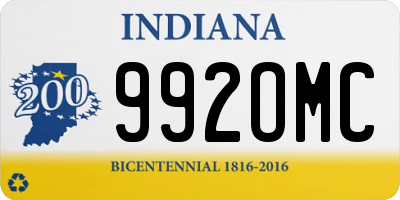 IN license plate 992OMC