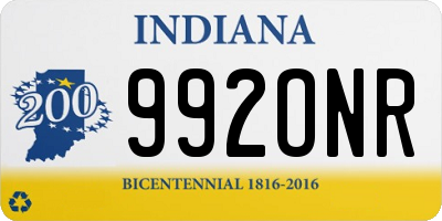 IN license plate 992ONR