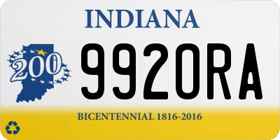 IN license plate 992ORA