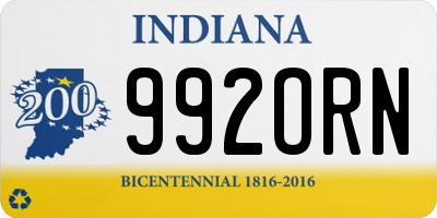 IN license plate 992ORN