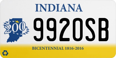 IN license plate 992OSB