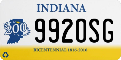 IN license plate 992OSG