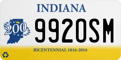IN license plate 992OSM